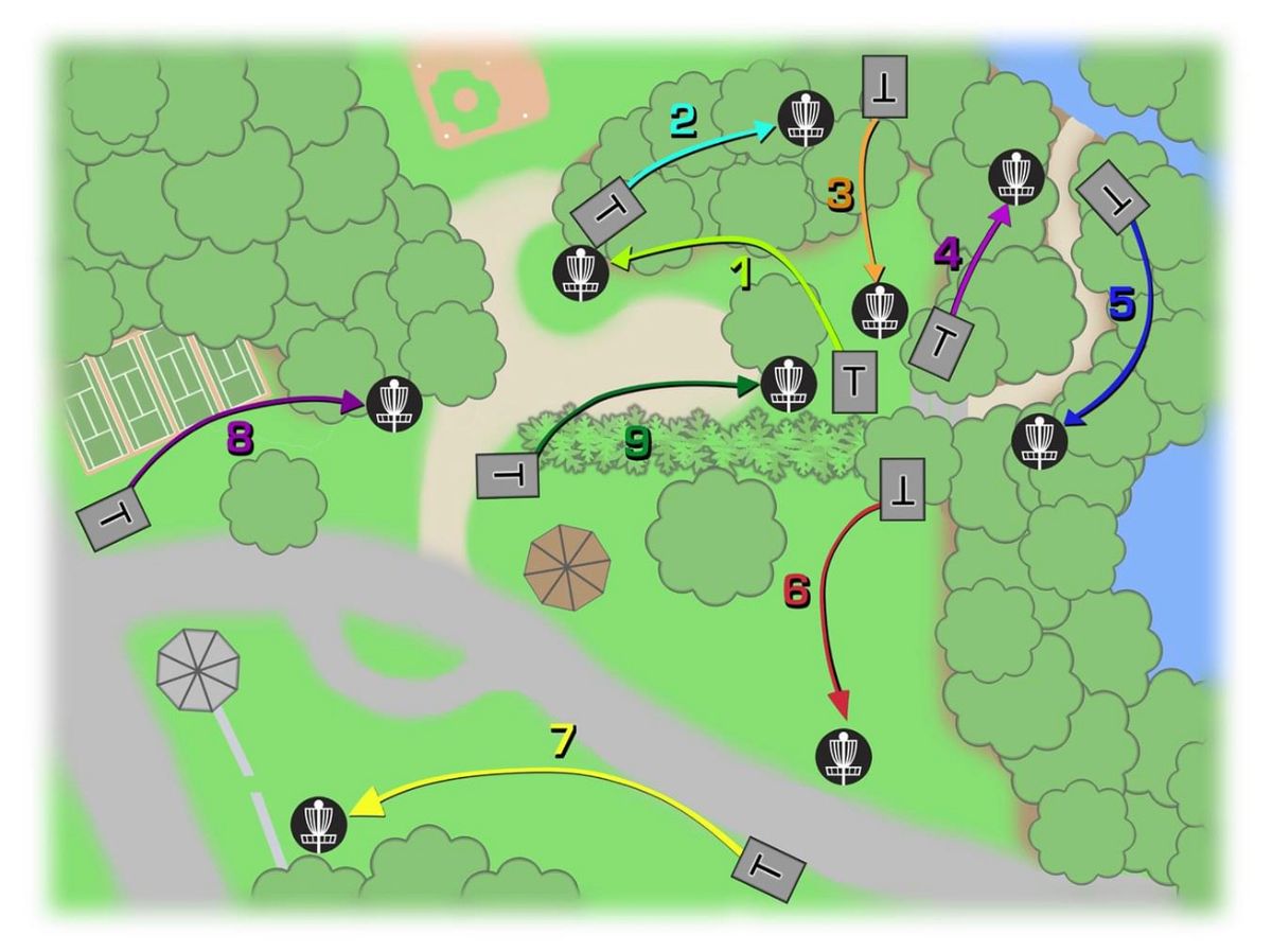 Course layout from Gowan Park Disc Golf Facebook page.