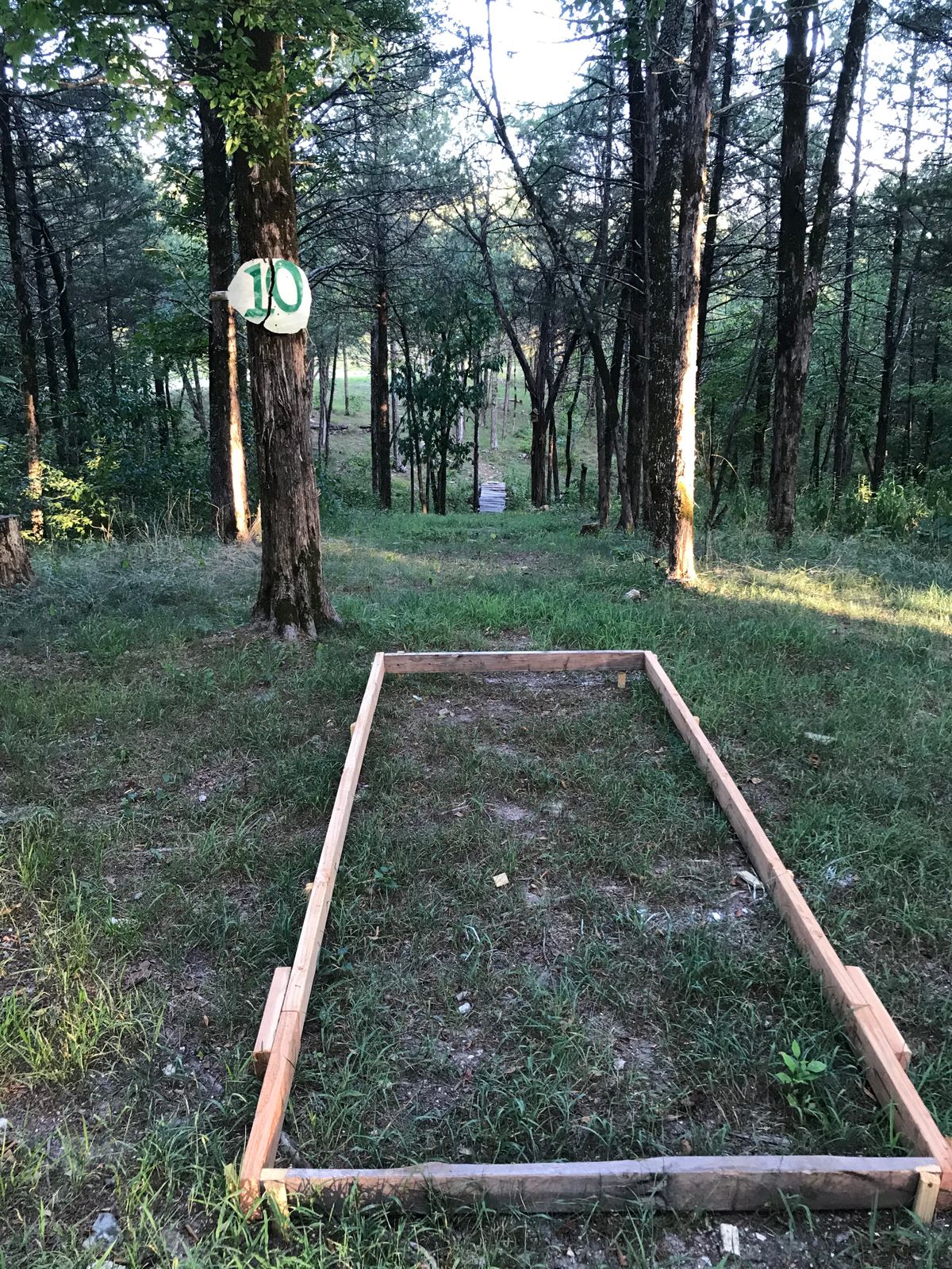 In process of new concrete tee pads. (August 2020)