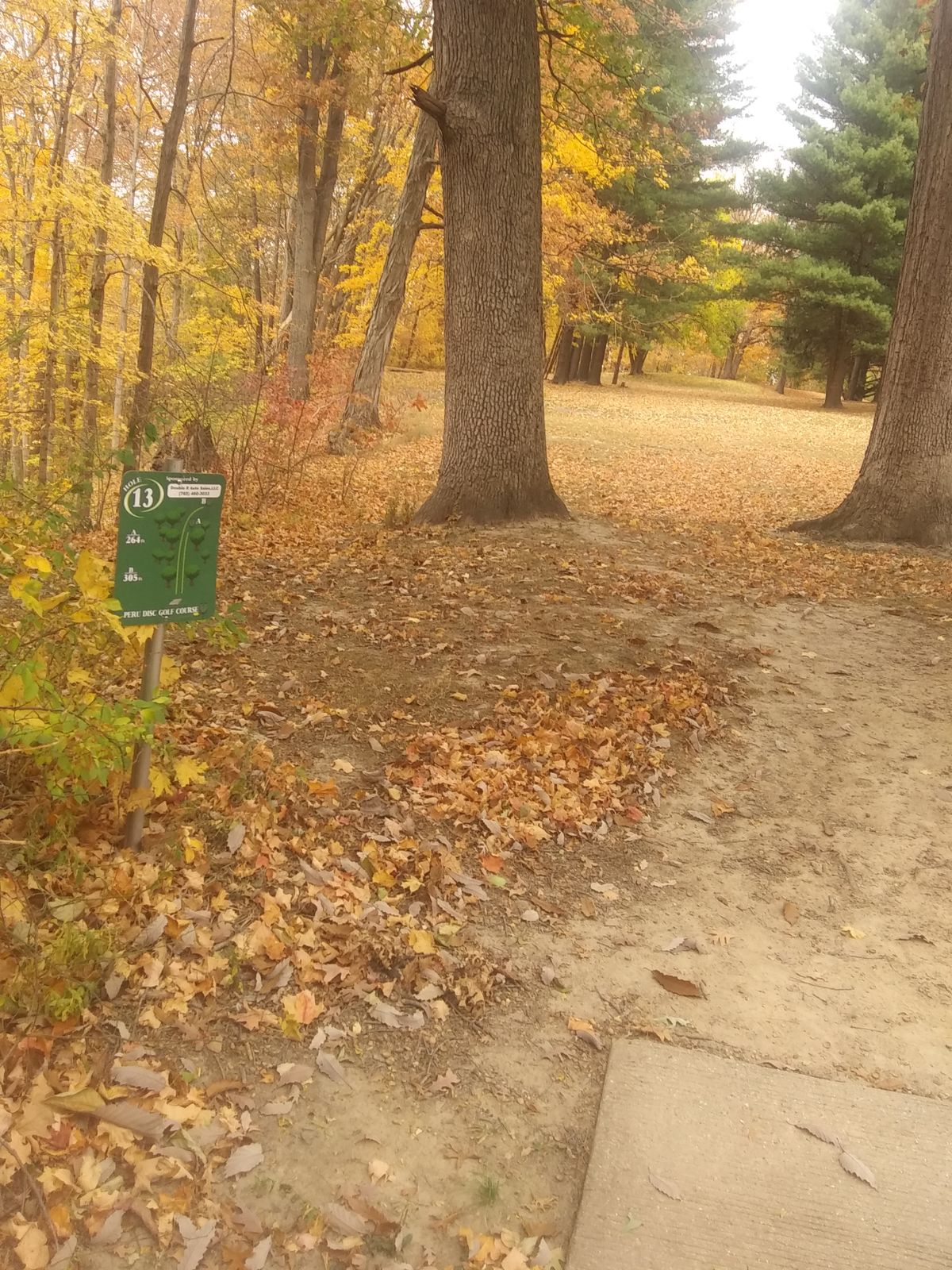 Hole 13 tee pad in fall