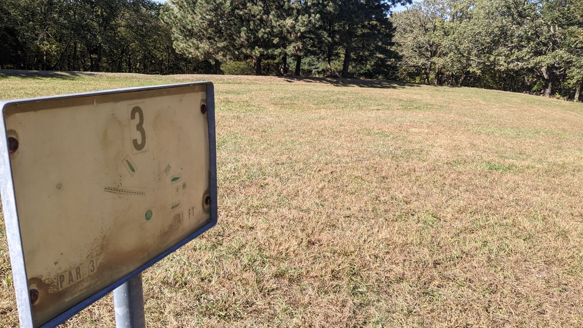 #3 Hole.  Basket just beyond crest of hill.