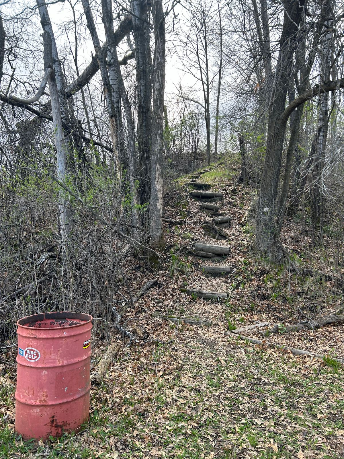 Example of stairs leading to next tee