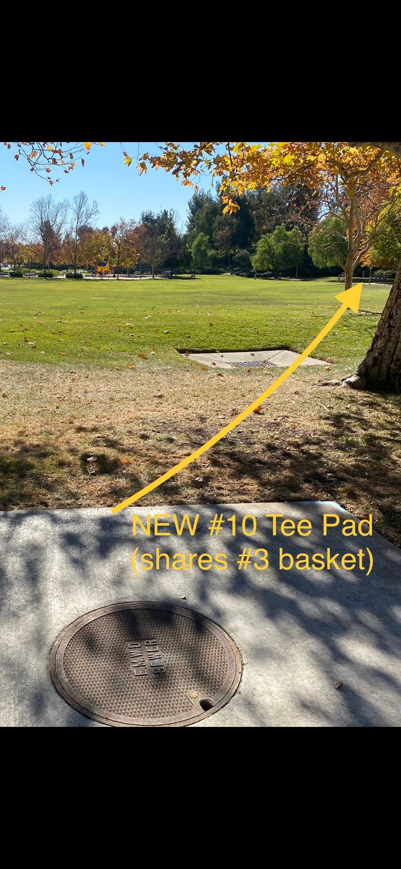 Optional: mando left or right of tree directly in front of you.
