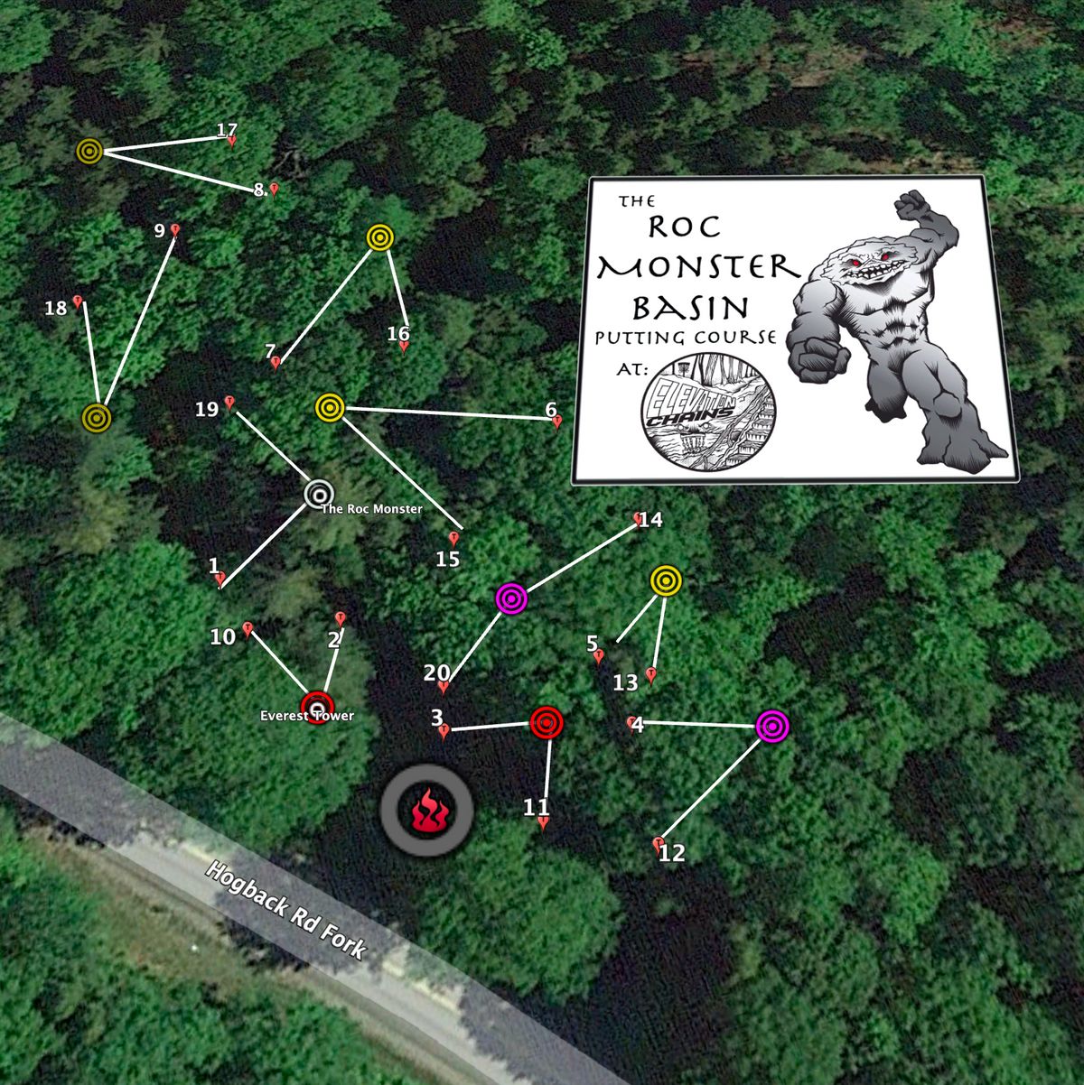Map of the putting course layout!