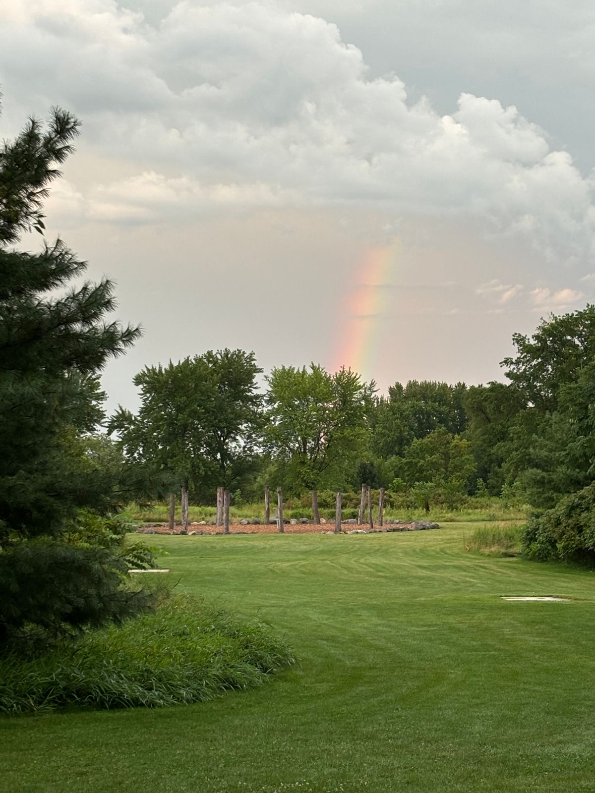 Hole 22 with a rainbow