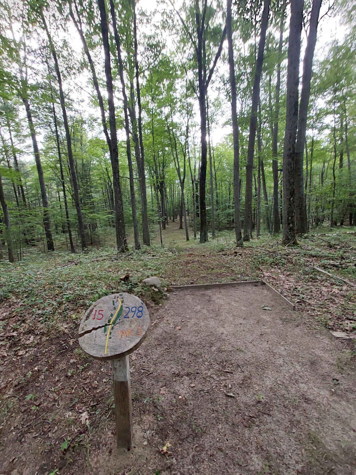 Slightly down hill