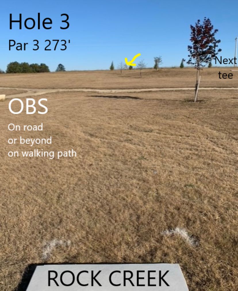 Hole 3 tee sign
