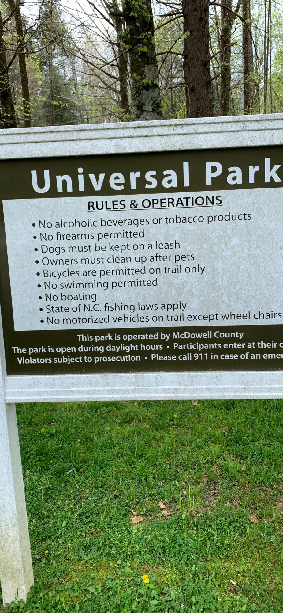 Park sign