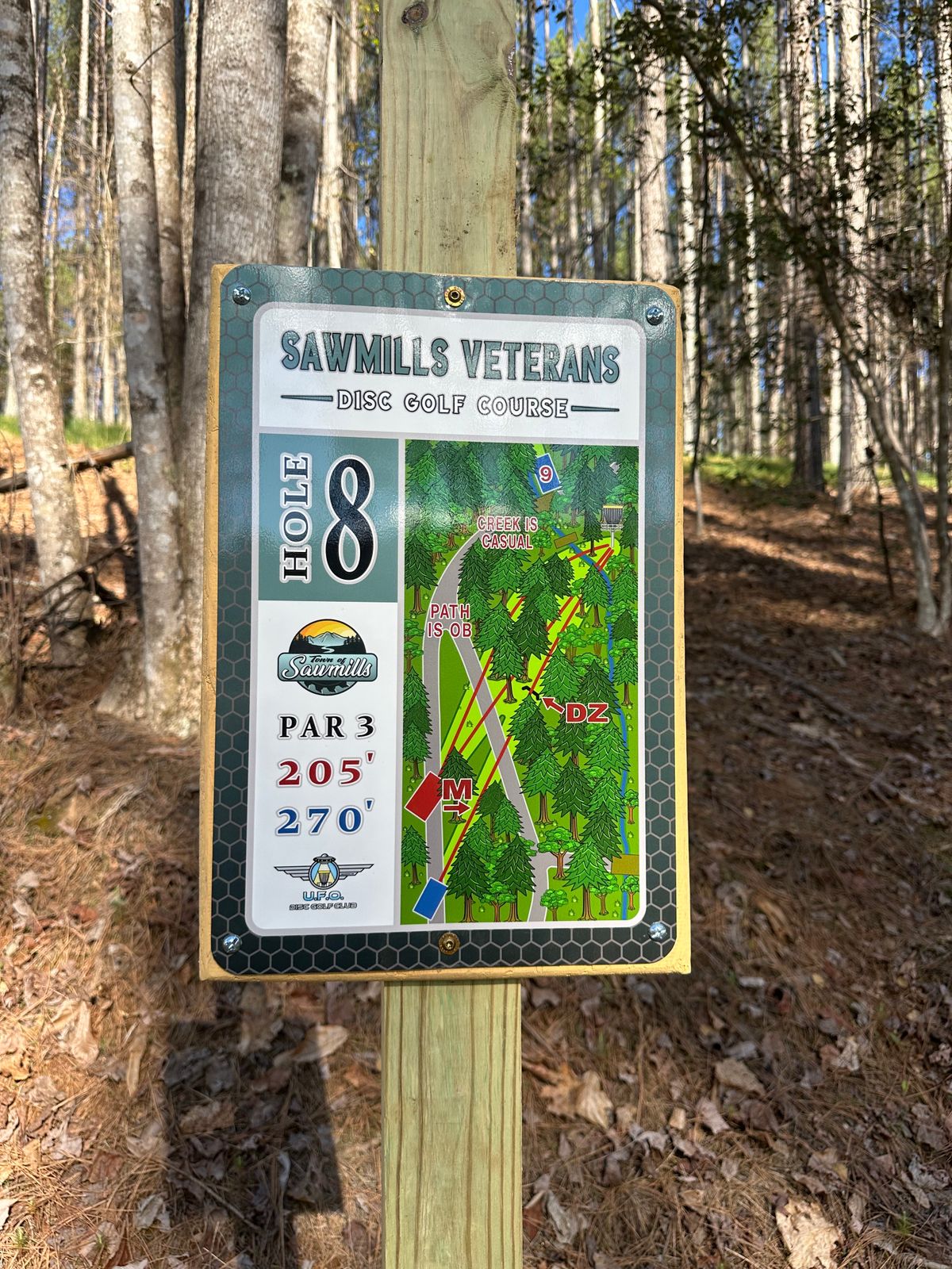 Hole 8 tee sign
