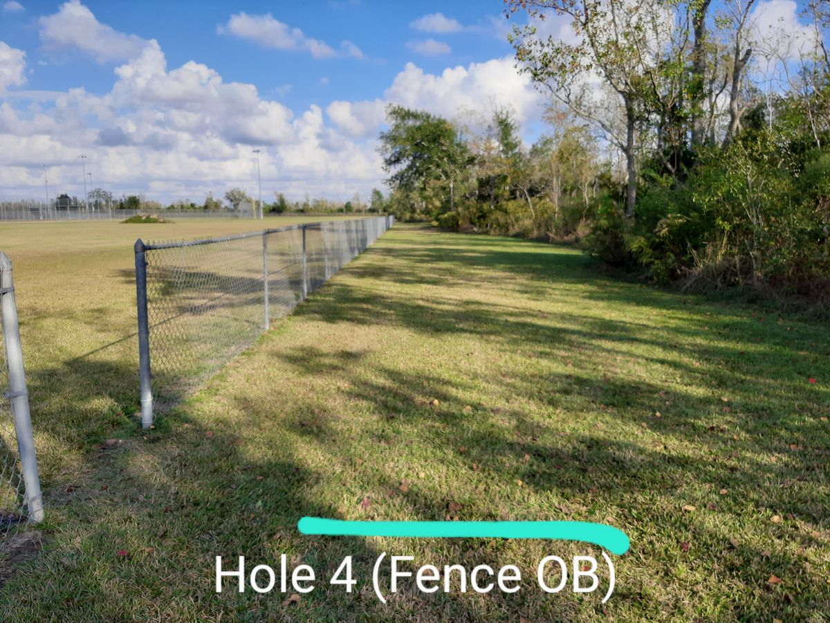 North of fence is OB.  Drop zone under large oak halfway up the lane.
