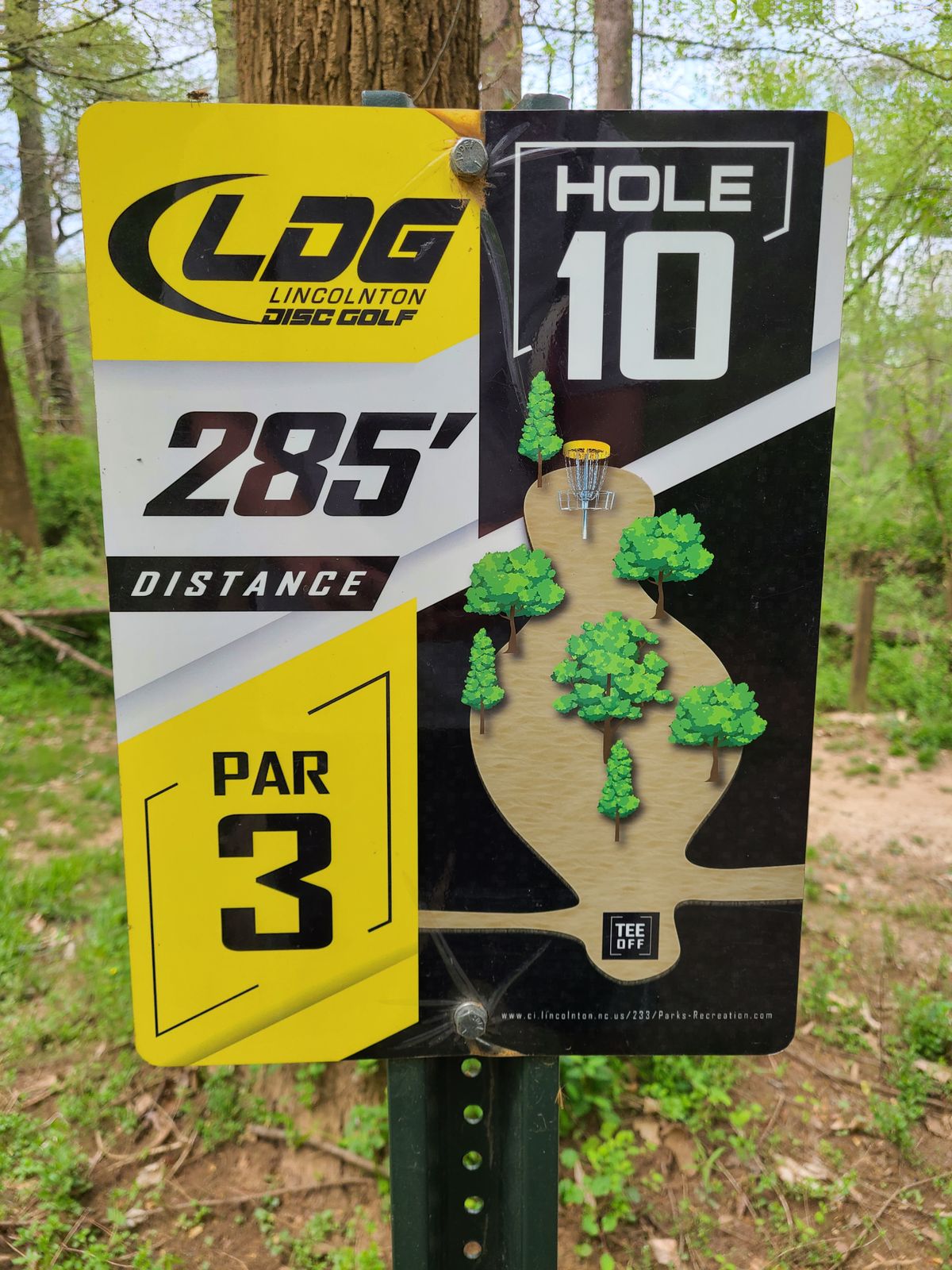Hole 10 tee sign