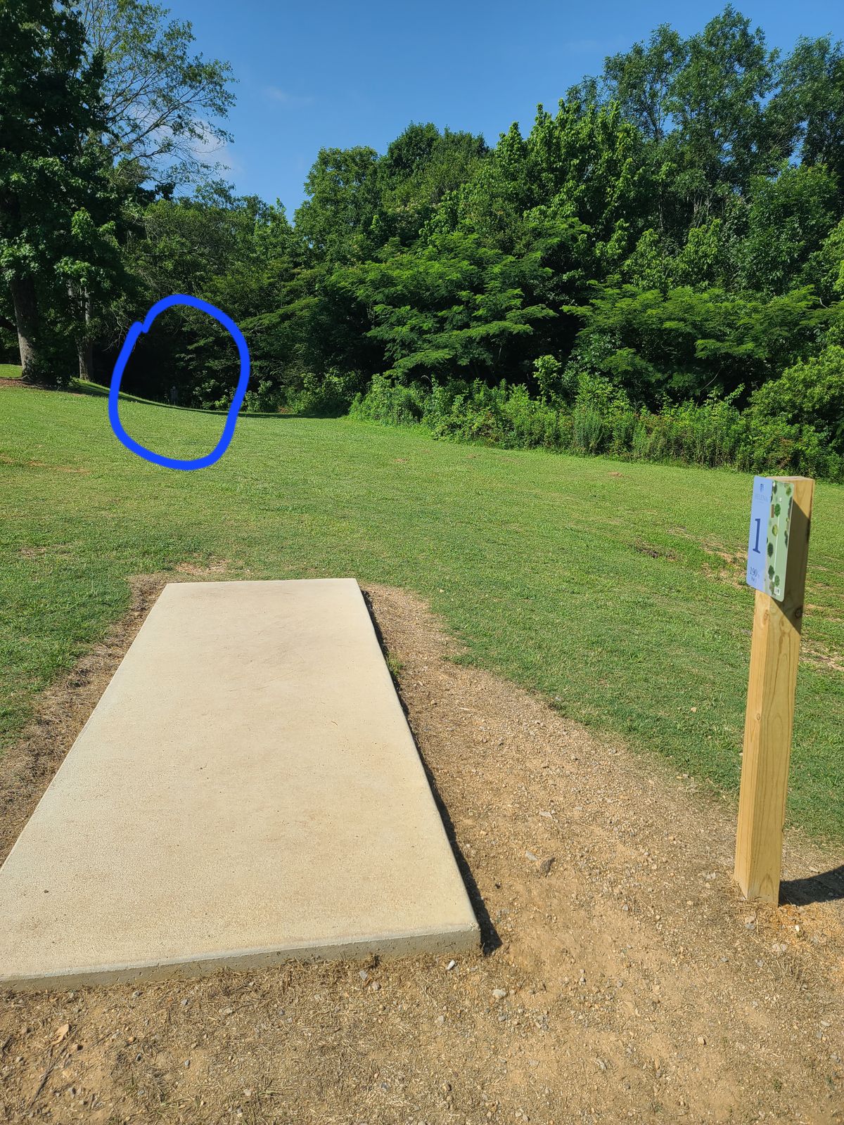 Hole 2. Basket is circled