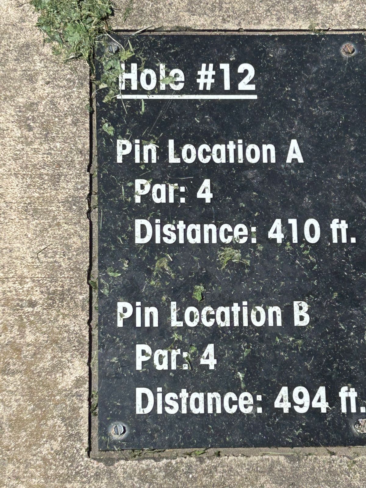 Hole 12 is par 4