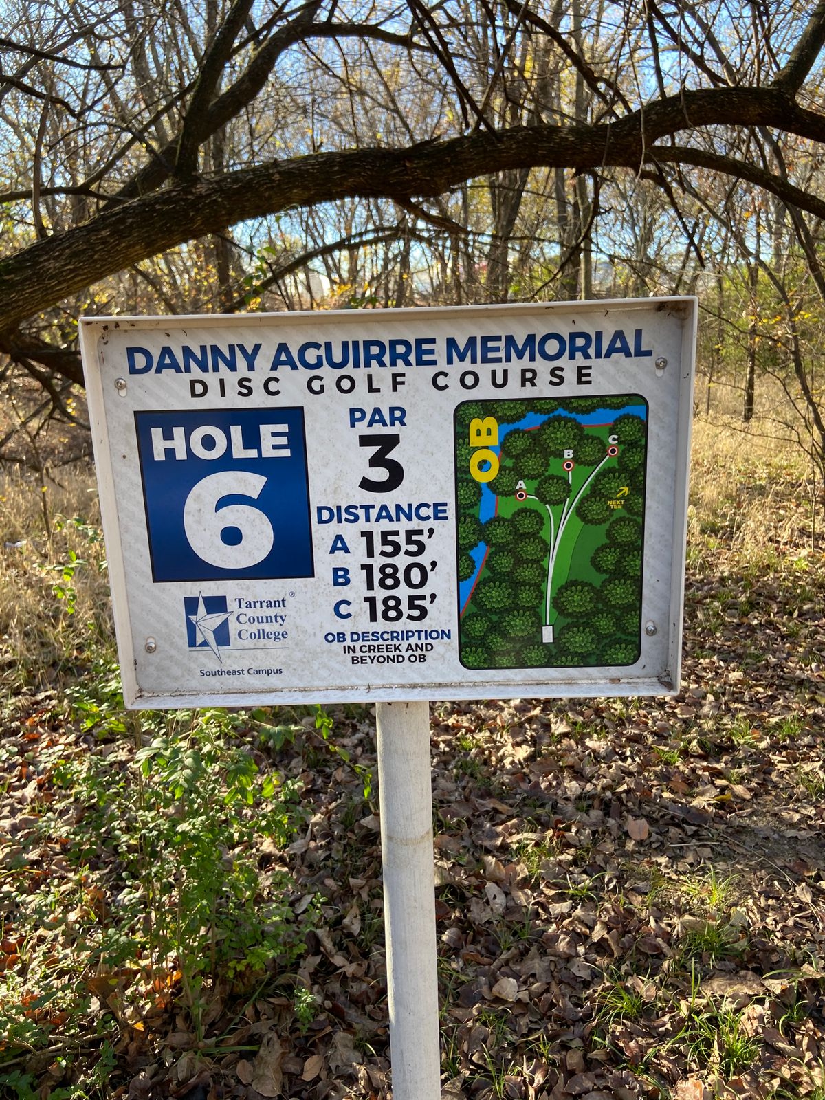Hole 6 tee sign