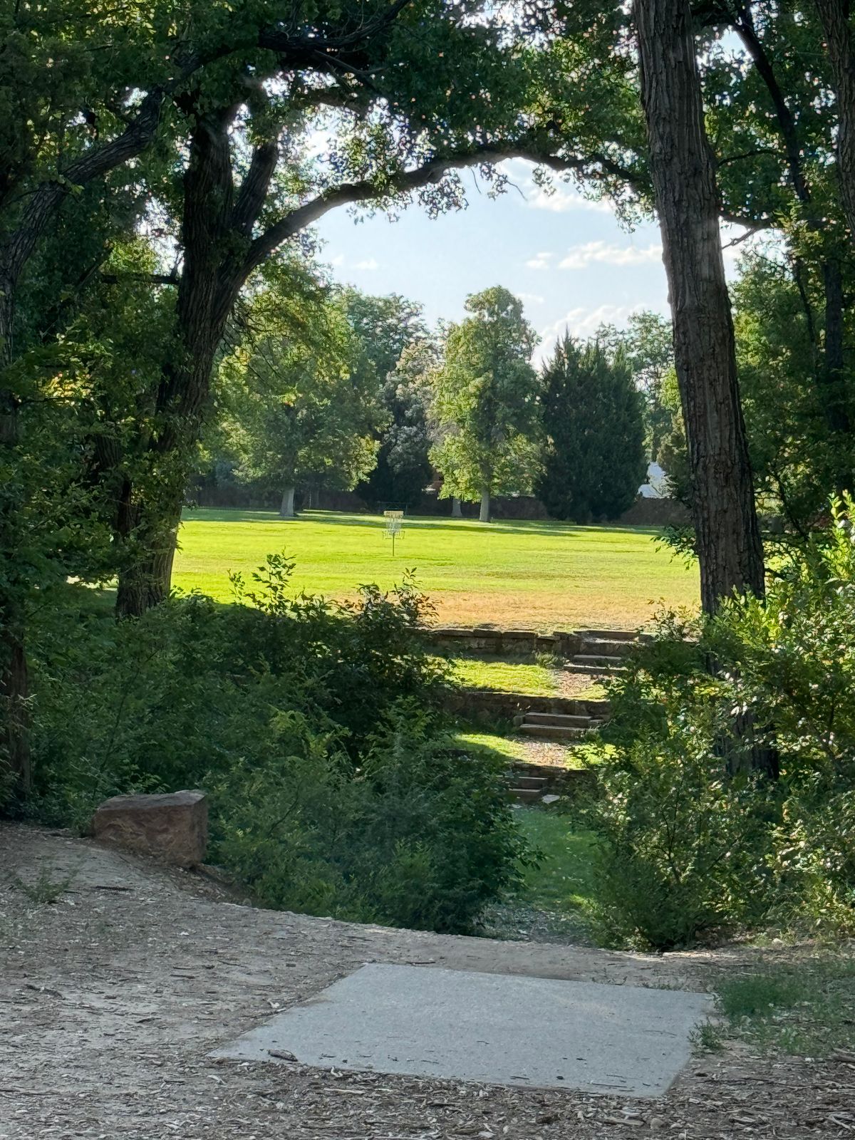 Over the small creek.