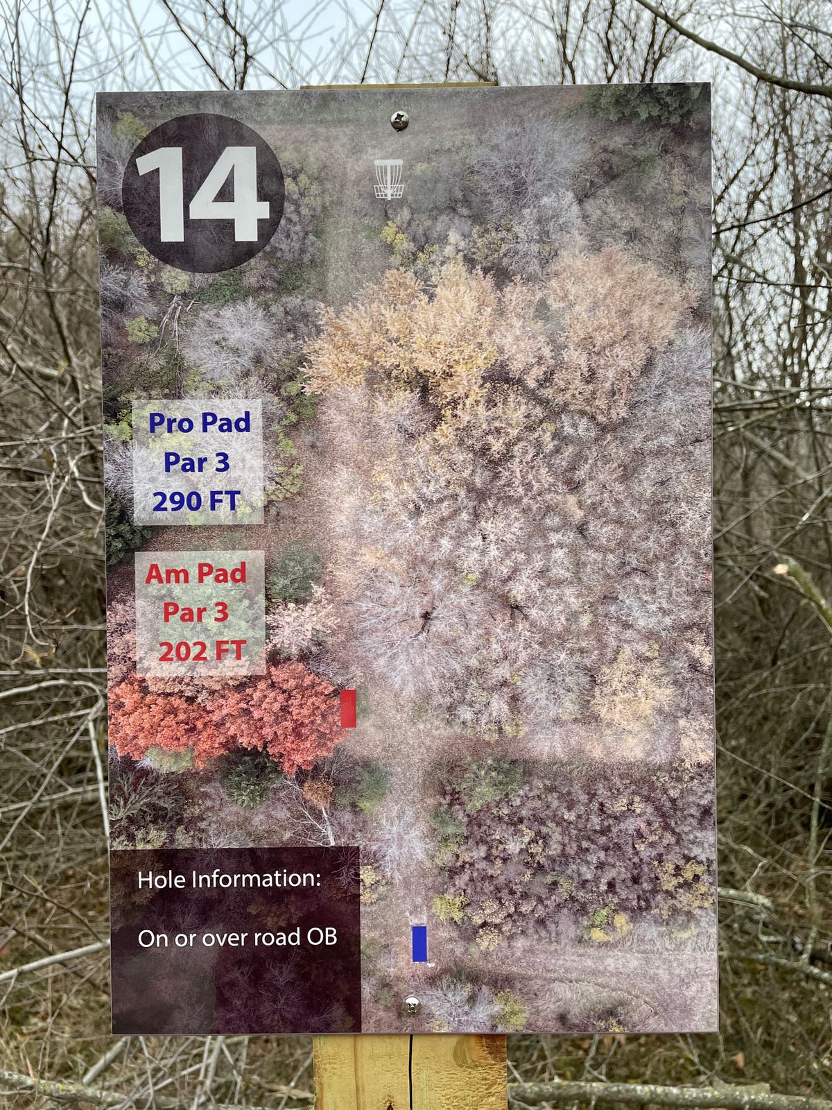 Hole 14 tee sign