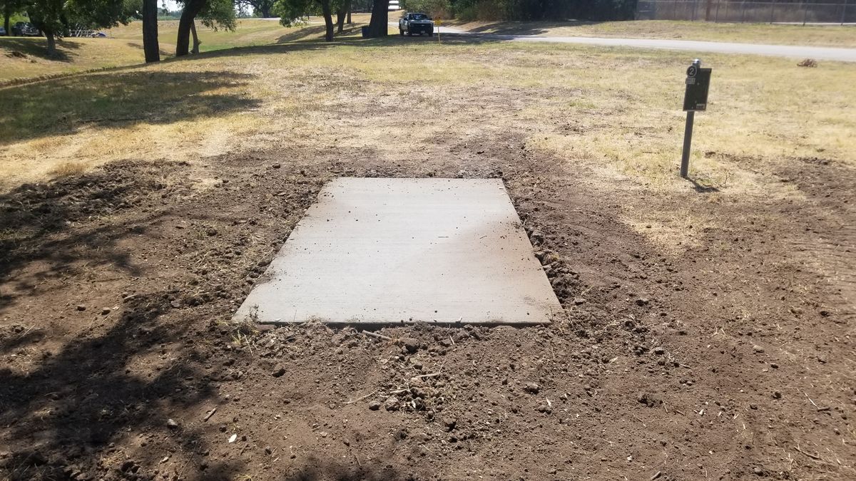 Concrete tee pads installed 8/31/23