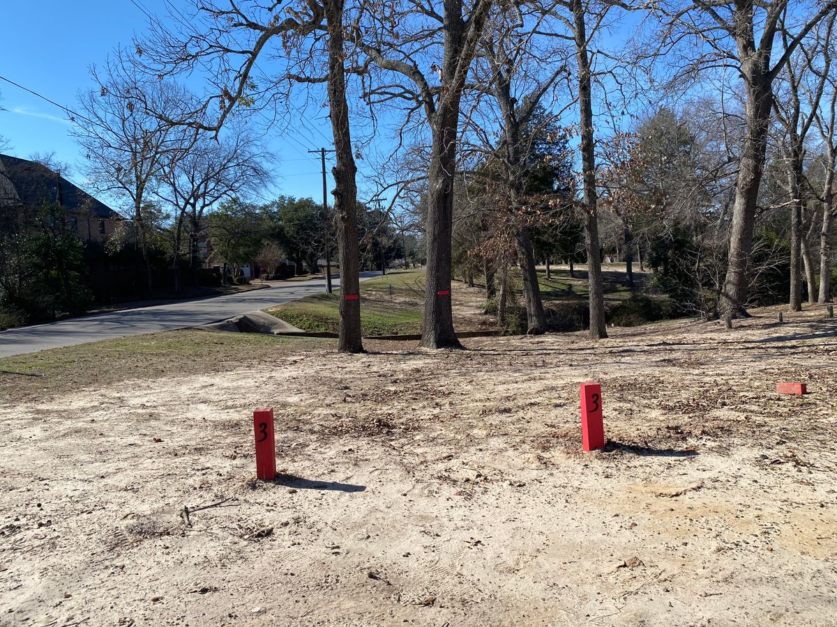Hole 3 - 155ft. Double mandatory. Road and beyond OB. Creek OB.