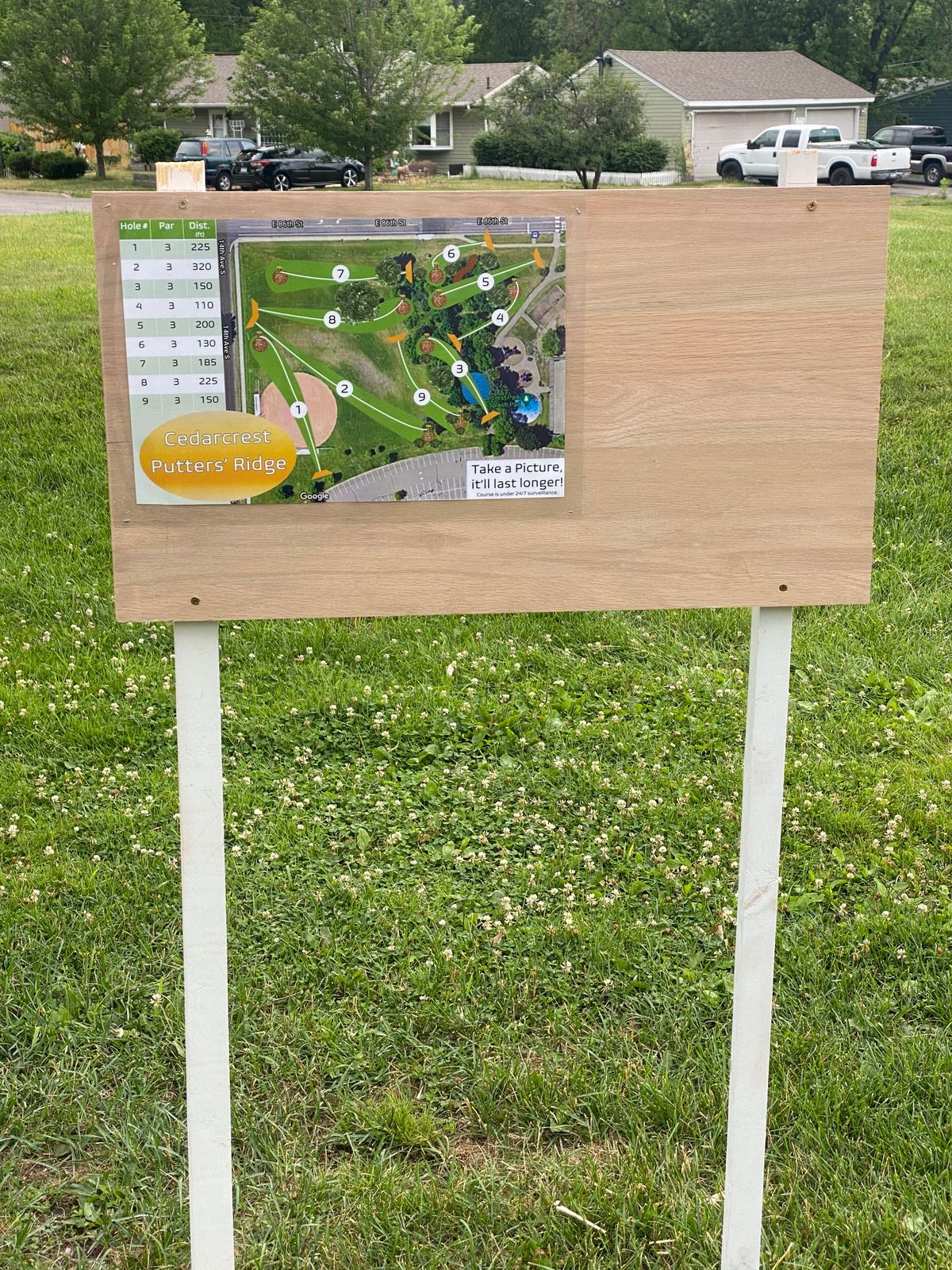 Map of course on hole 1