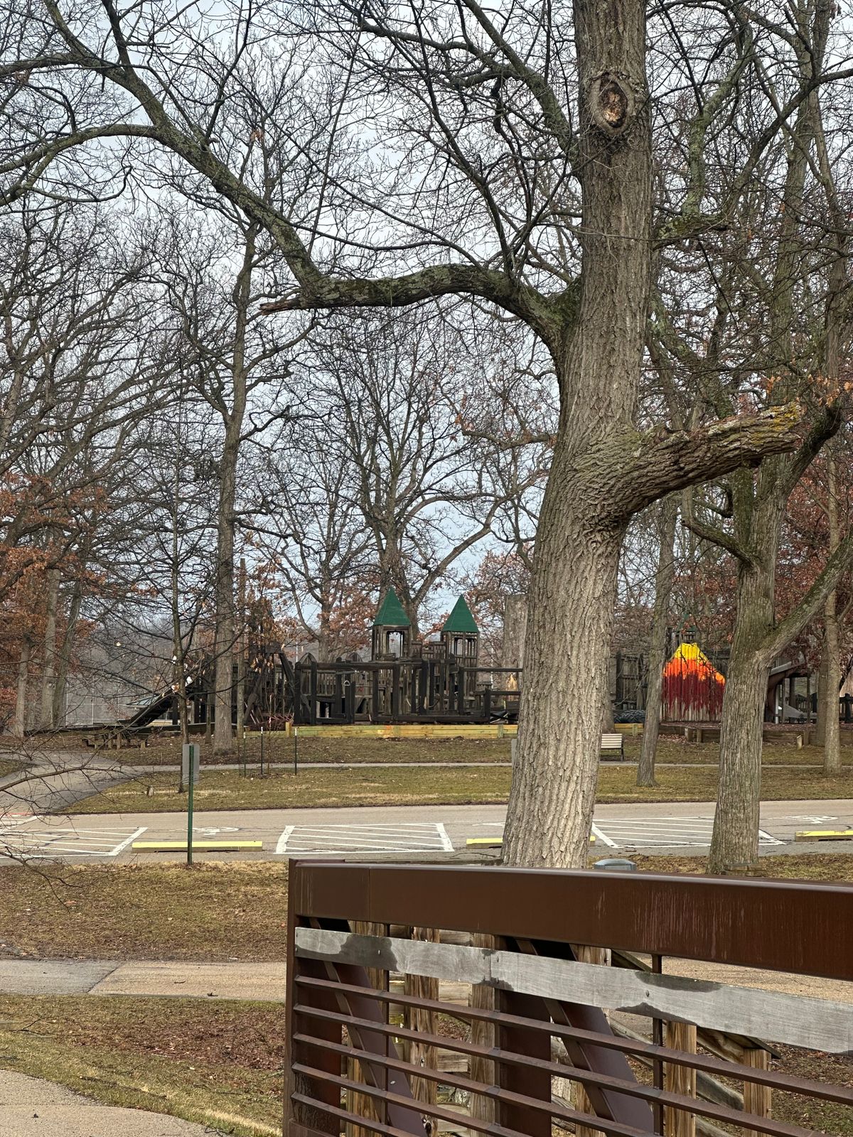 the park has a playground and merry go round when its open for the season