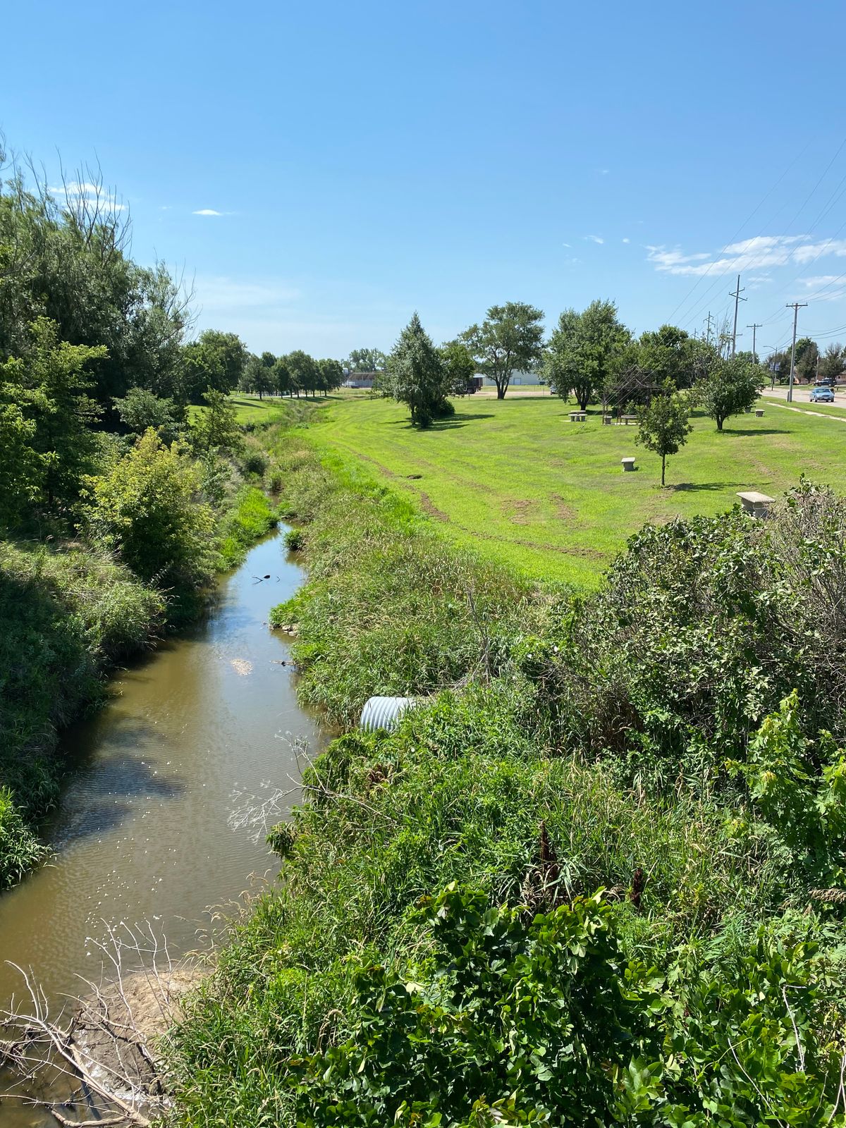 View of the course from the bridge between Holes 8 and 9.