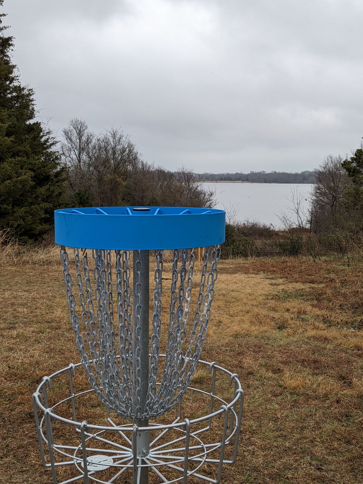 Lake view on hole 15's basket