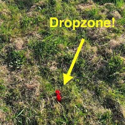 So sehen die Dropzones an Bahn 3, 4, 6 und 10 aus, (meist 3m neben dem Mando) an den anderen Mandos wird ReTee gespielt