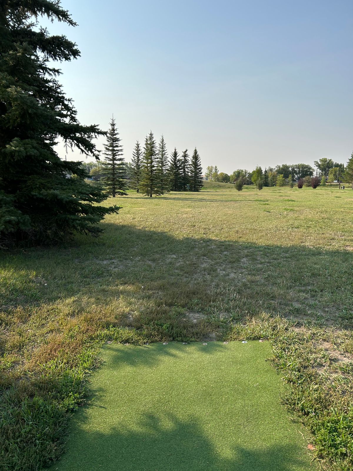 Hole 2 - walking path and beyond to the left OB