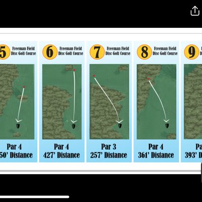 This is the actual set up for Freeman Field Recreational Complex Disc Golf Course