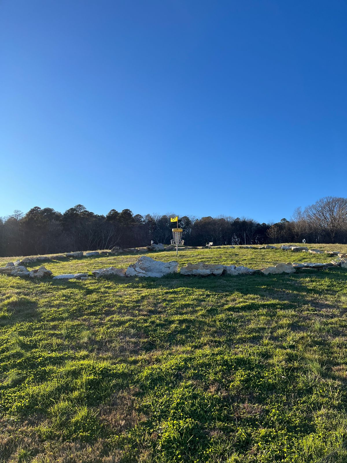 Hole 10 island from upper fairway