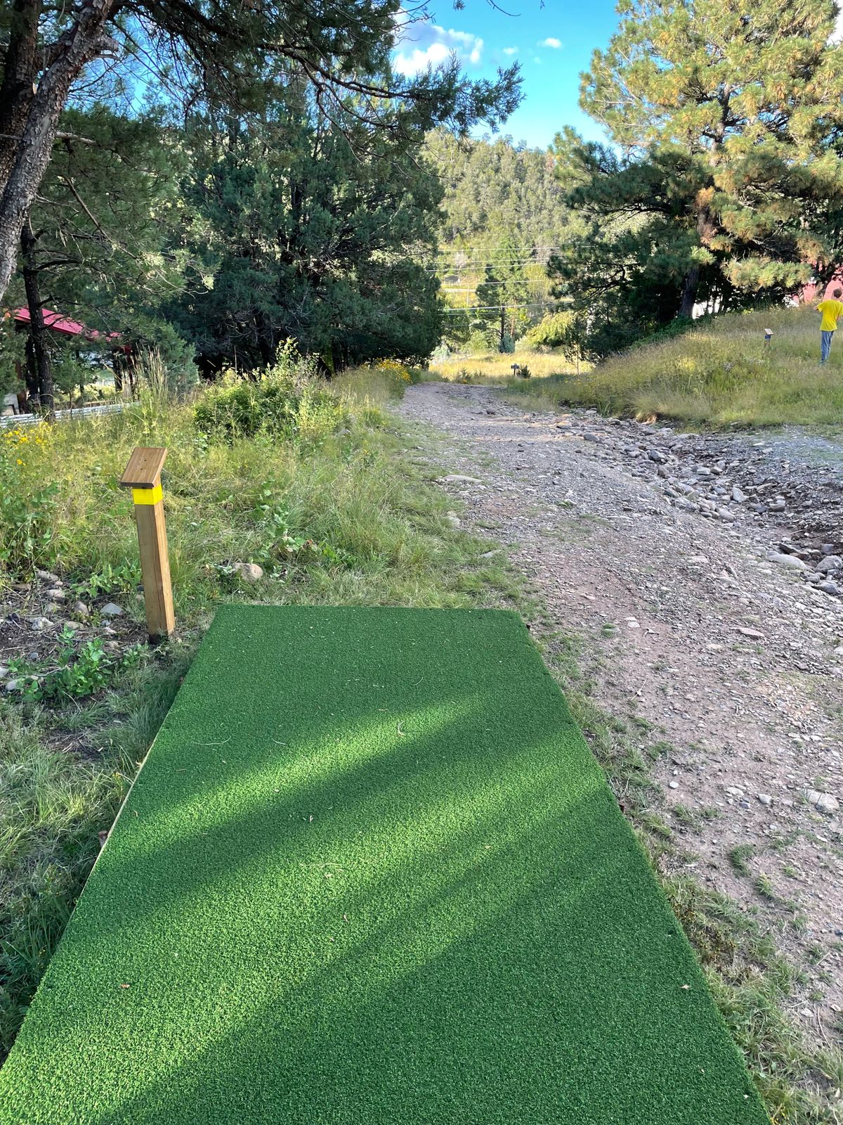 New tee-boxes on yellow tees. This hole 9