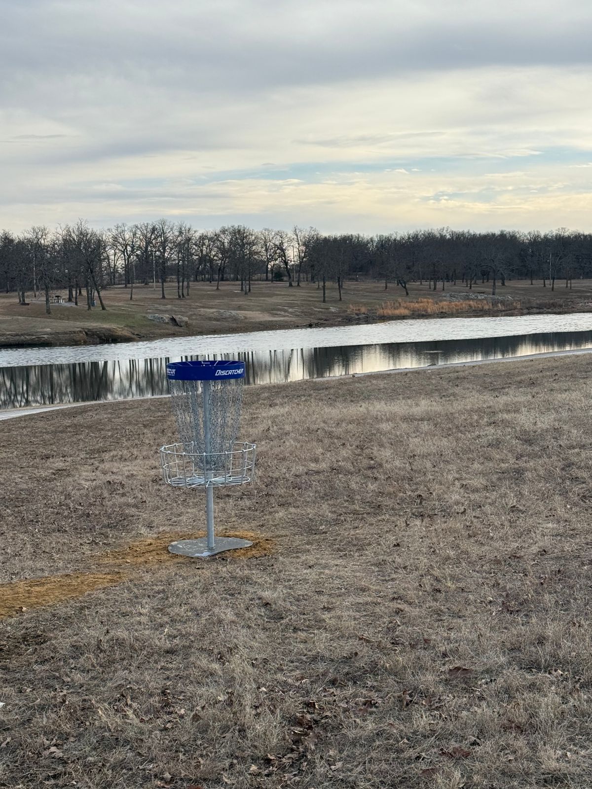 Practice Basket close to parking lot on hole 1's fairway