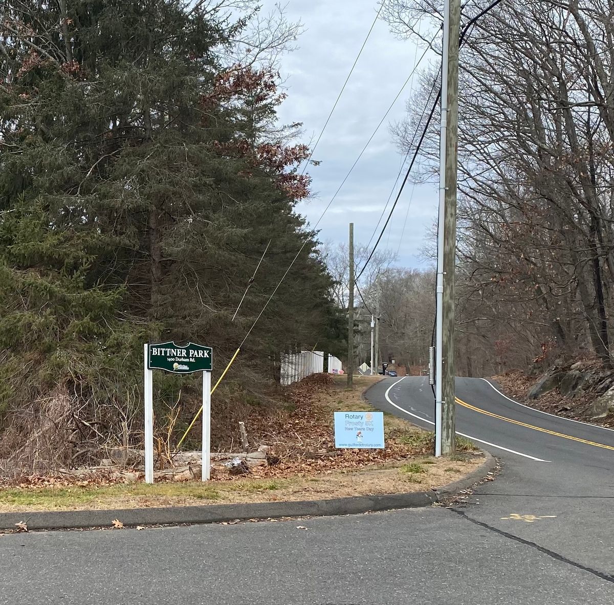 Entrance to Bittner Park off of Route 77