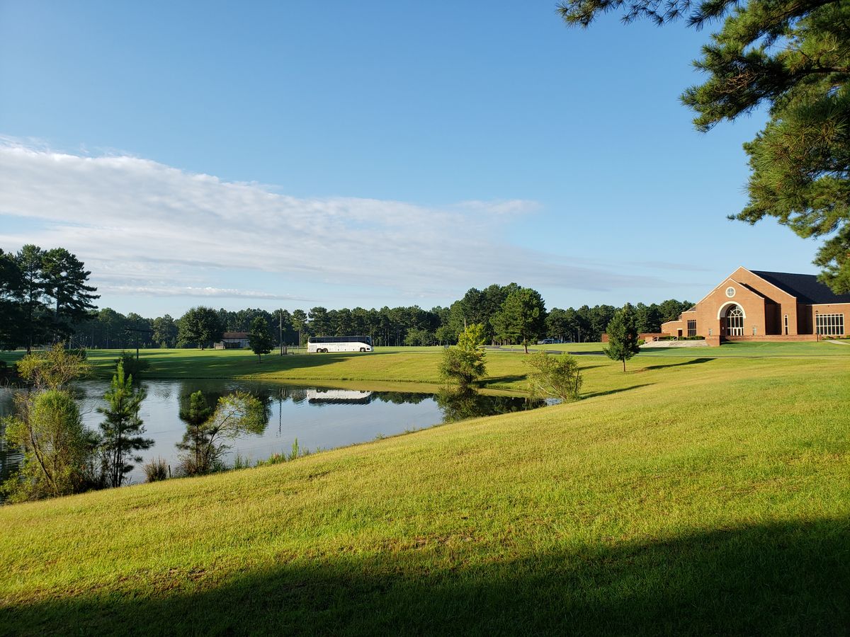 View of church and lake