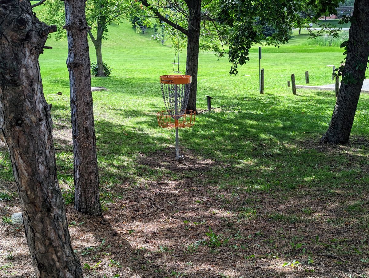 Basket Hole 9.
Right beside the parking lot, great for putting practice.