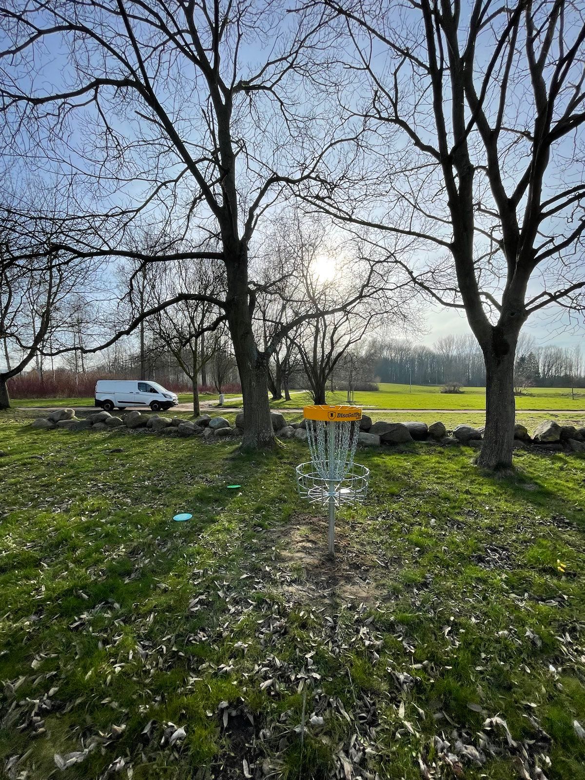 Hole 3 looking onto the meadow with hole 1 and 18