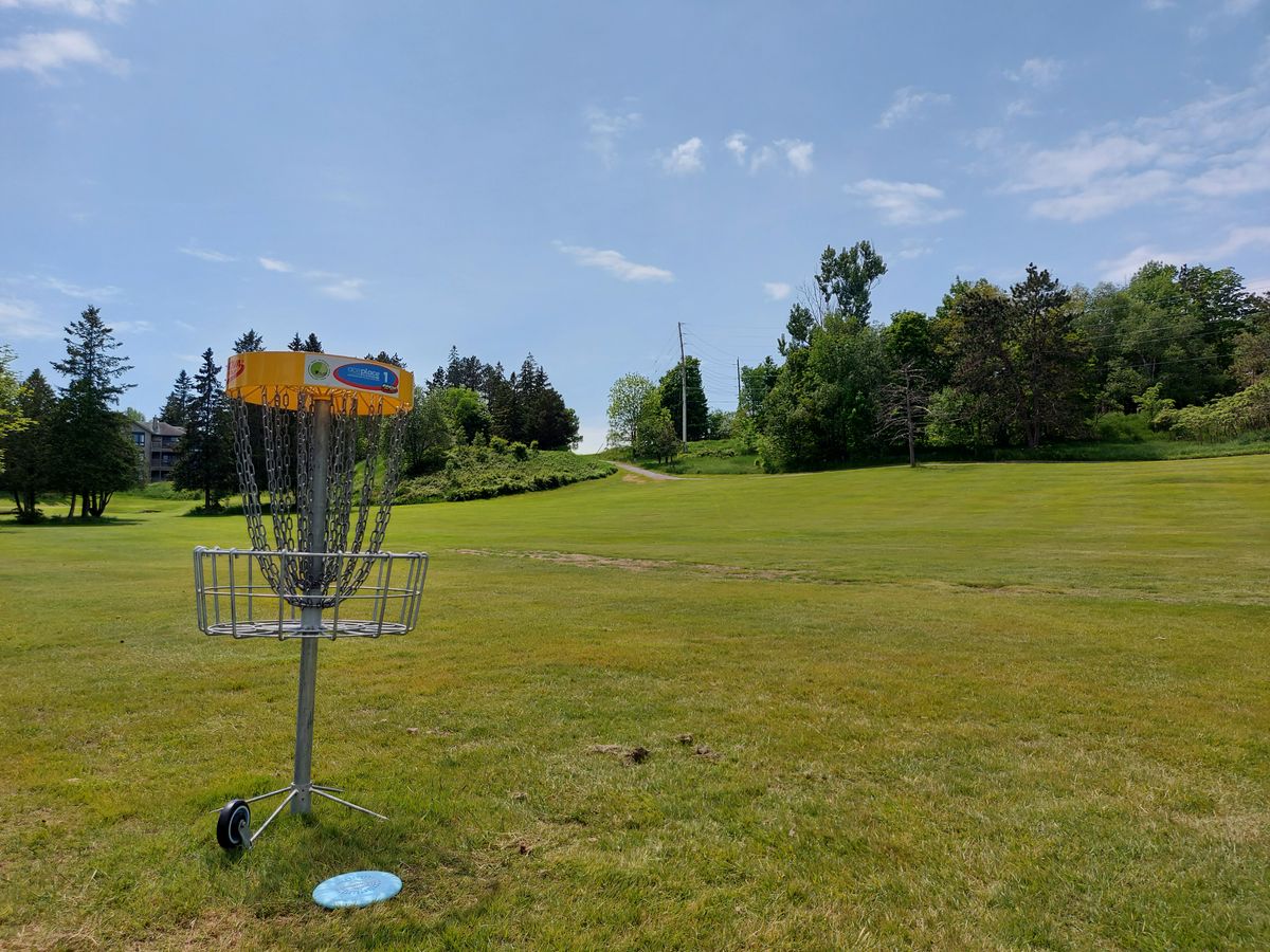 Reverse back up the fairway on hole 1 🍁🍁🍁🍁