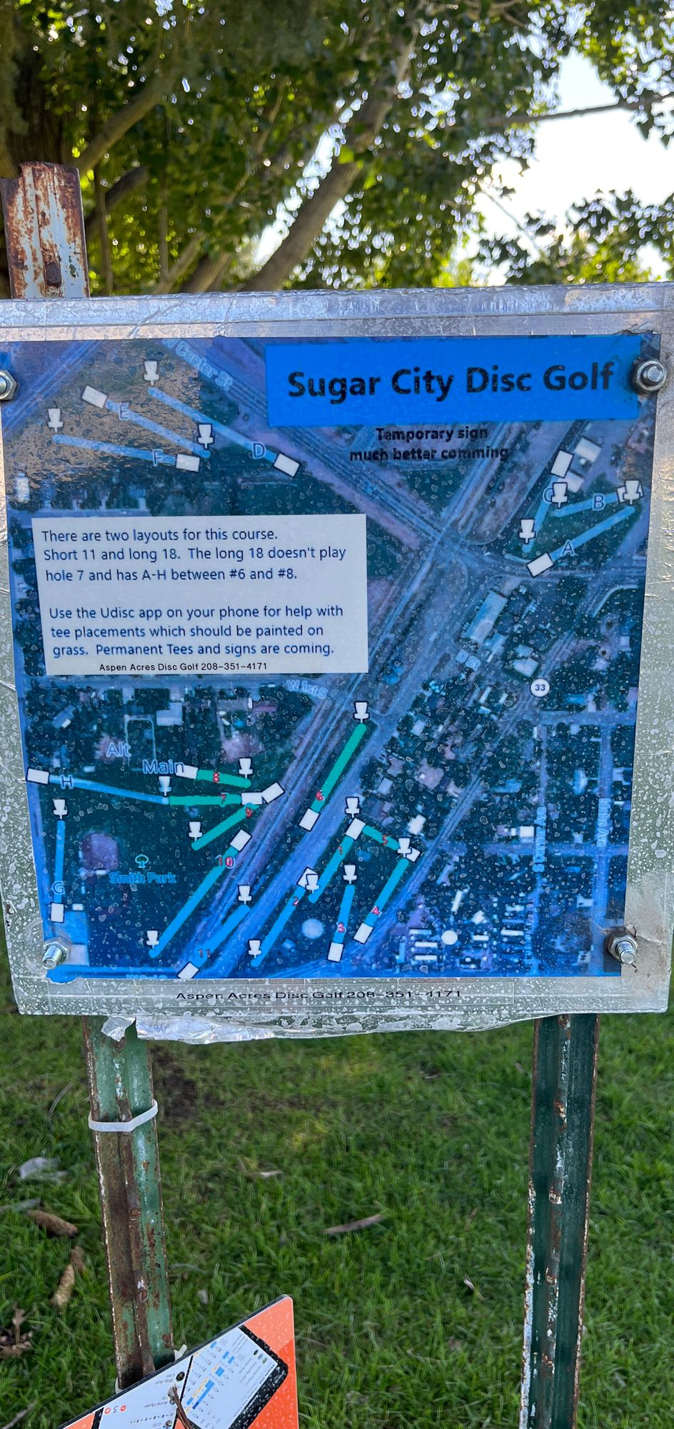 Full course layout, it says they’re getting a better sign soon.