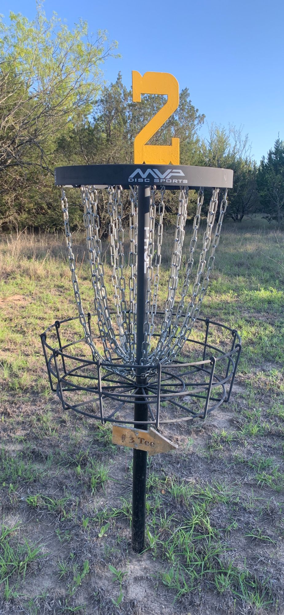 Basket two. Very wooded. Hard left