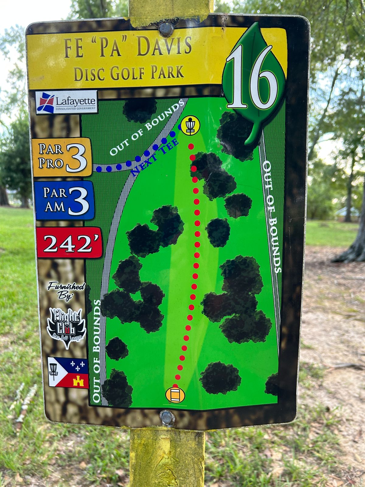 Hole 16 Tee Sign