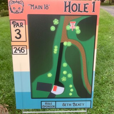 First 9 holes have new Tee signs!  Sponsorship available for a few holes yet.