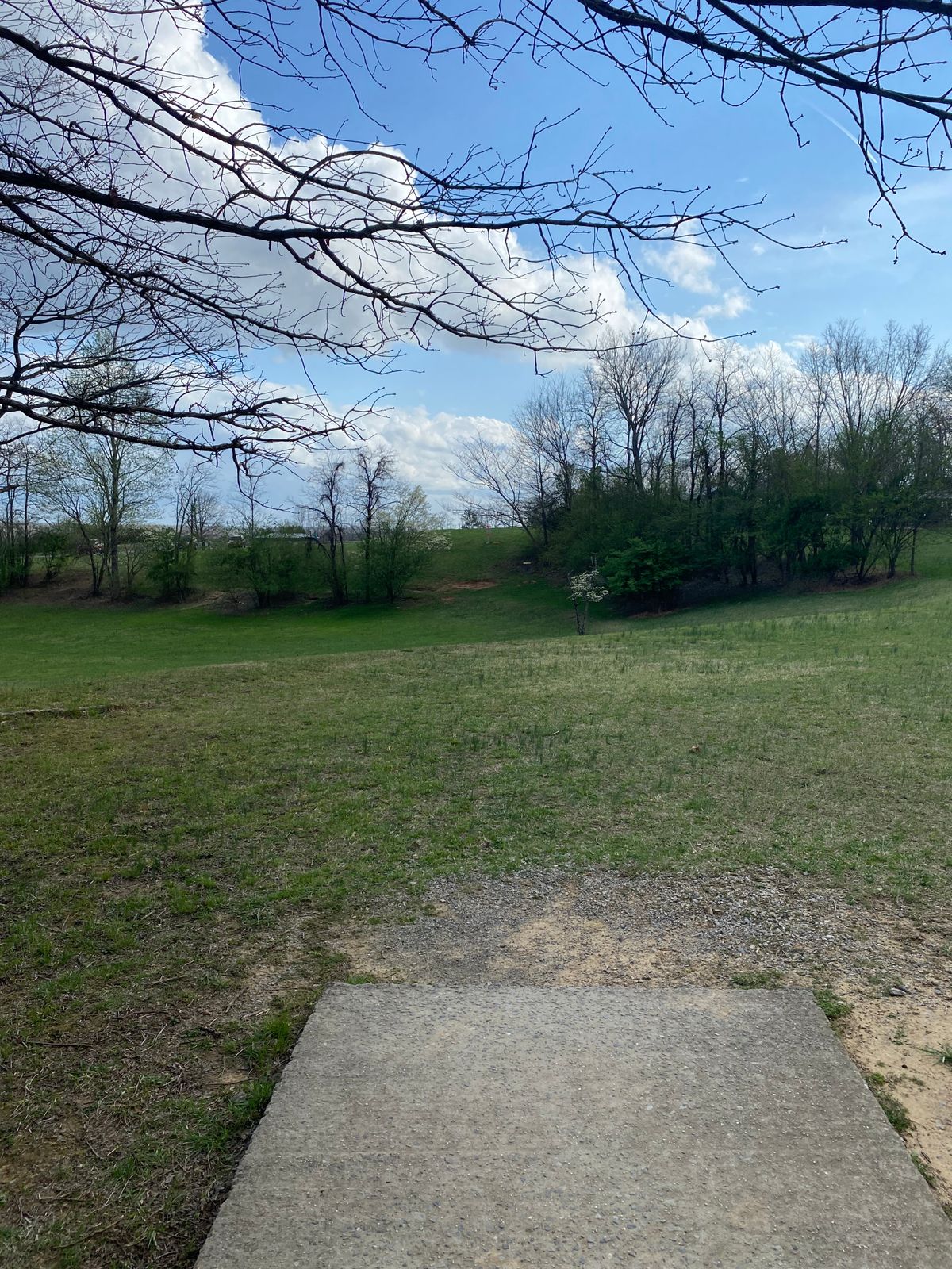 Hole 2, red up the hill, yellow a little right of original