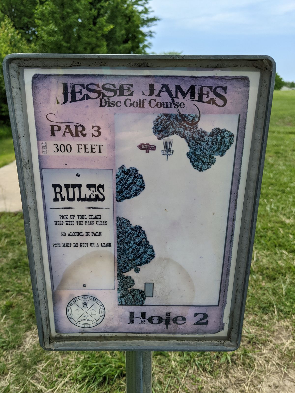 Hole 2 sign