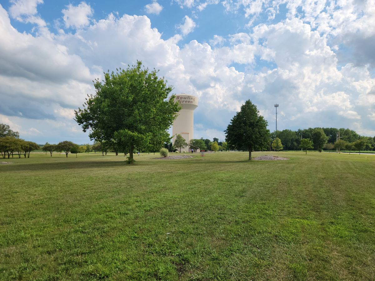 View of hole 2's green from fairway