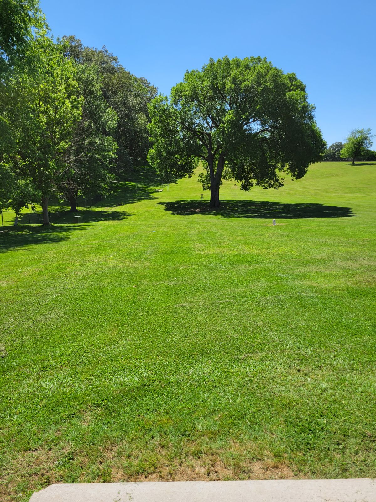 4 fairway, downhill, fence left OB.