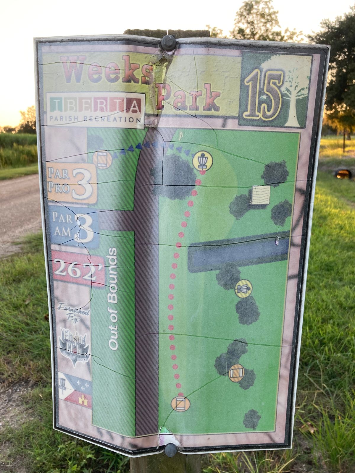 Hole 15 Tee Sign