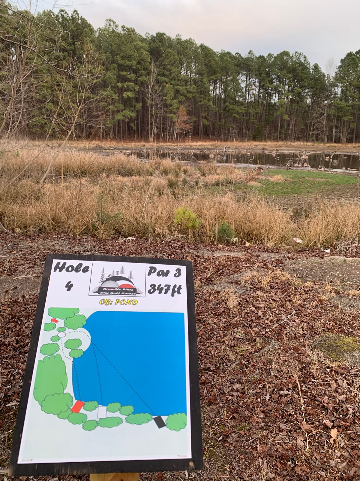 Hole 4 Black Tee Sign