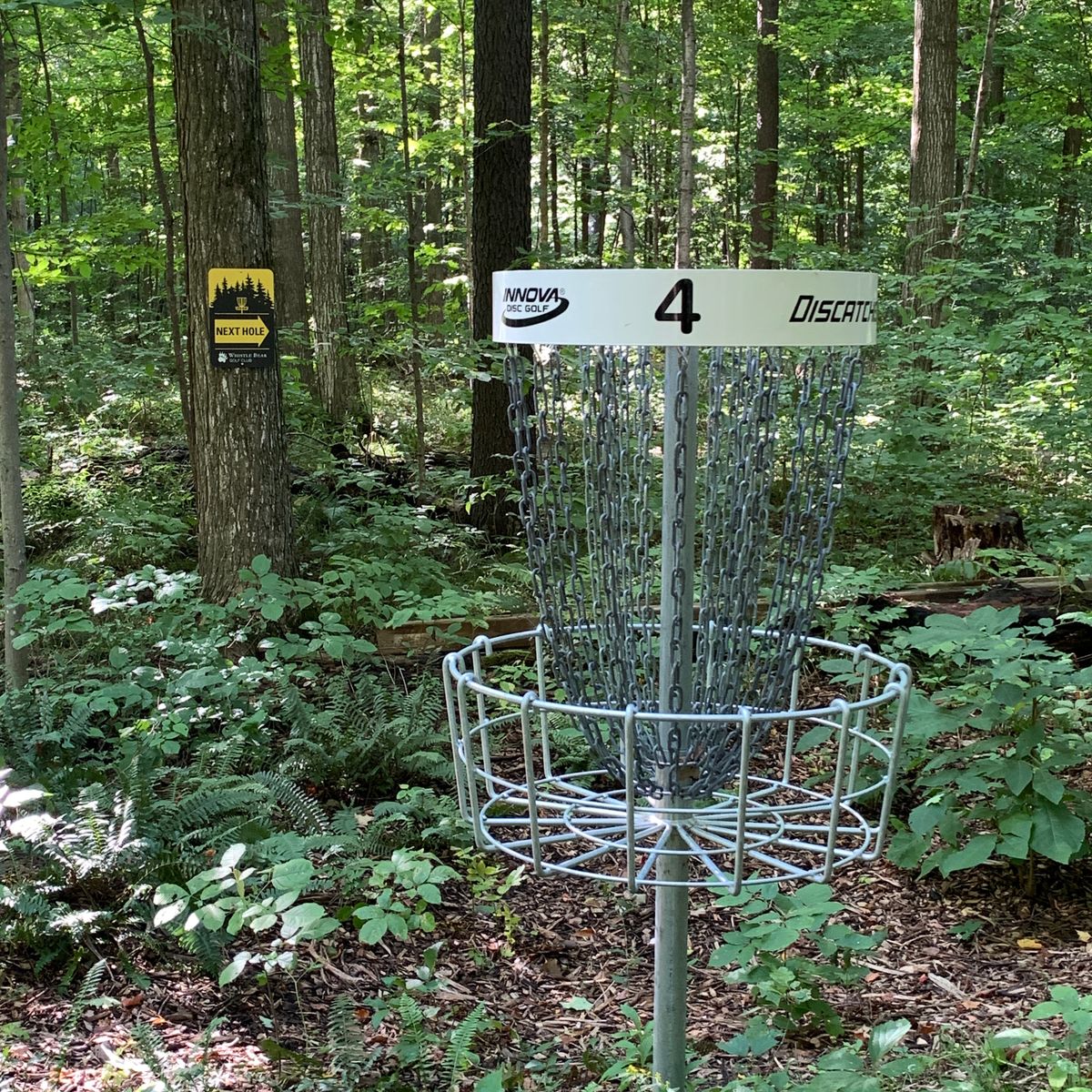 Basket 4 with next tee signs. to help you navigate the course.