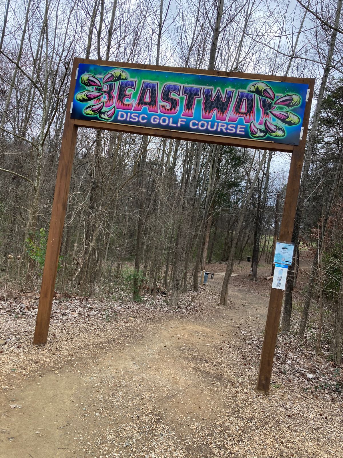 Entrance to hole 1 by the rec center.