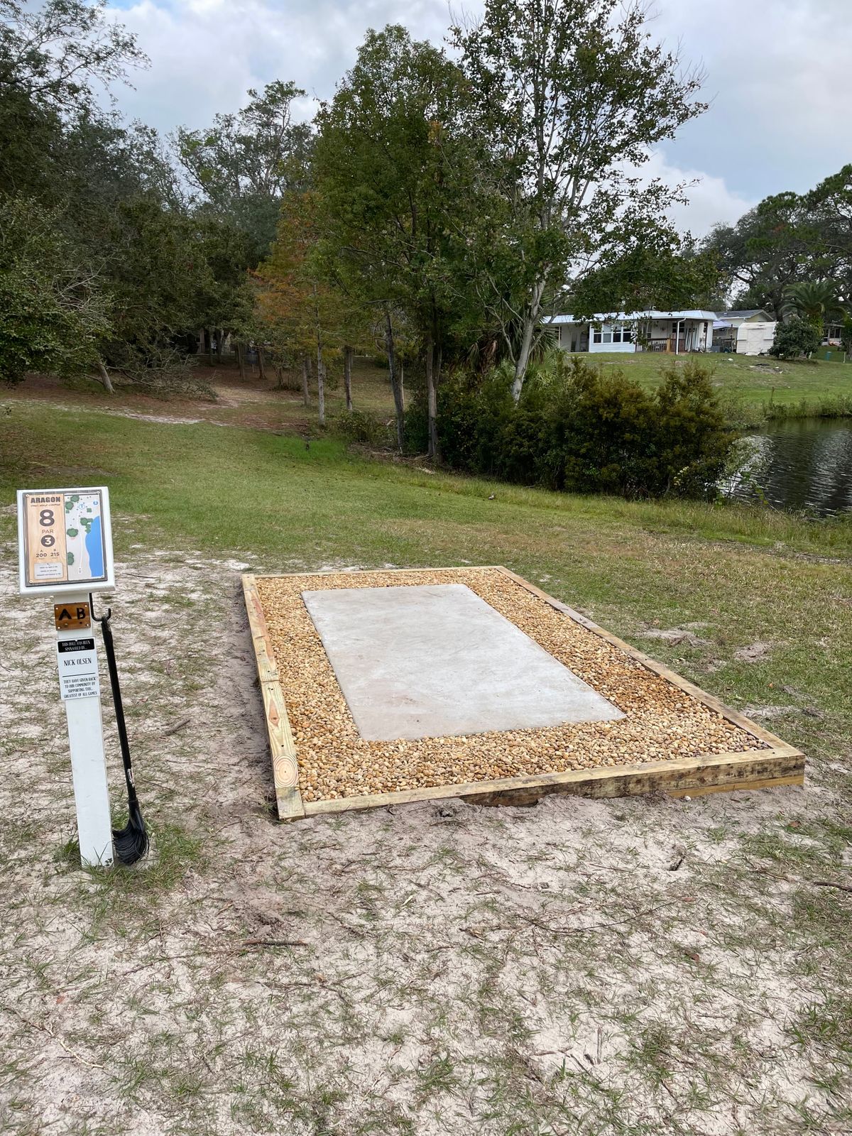 Hole 8 tee pad. Looking amazing!