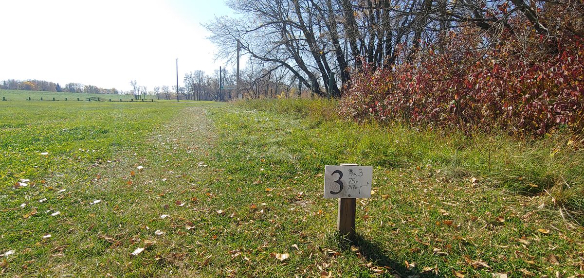 Third tee. 90 degree dog leg right